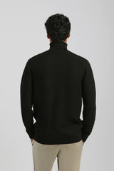 Maglia collo alto in viscosa|Colore:Nero