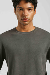 Maglia girocollo strutturata|Colore:Fango