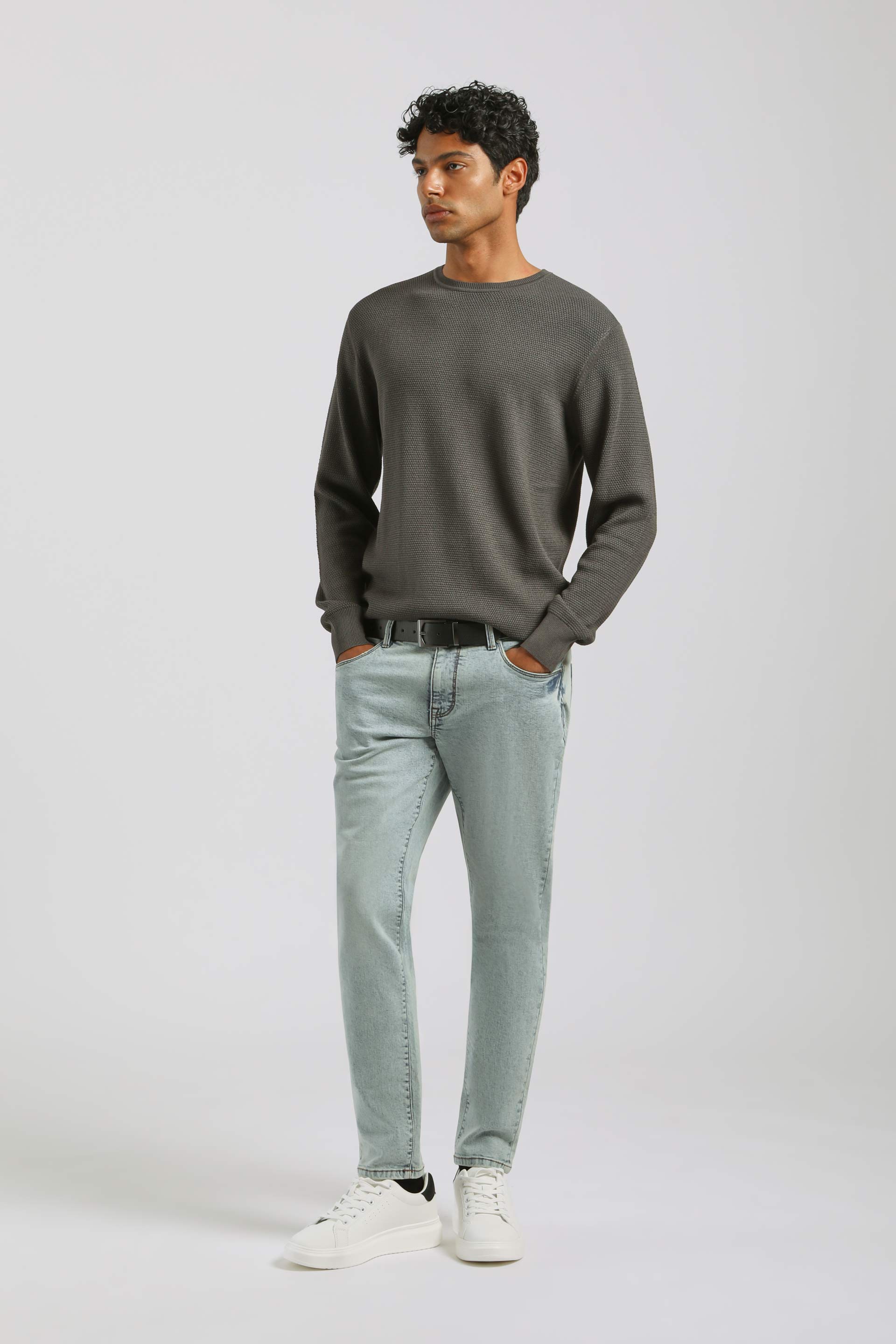 Maglia girocollo strutturata|Colore:Fango