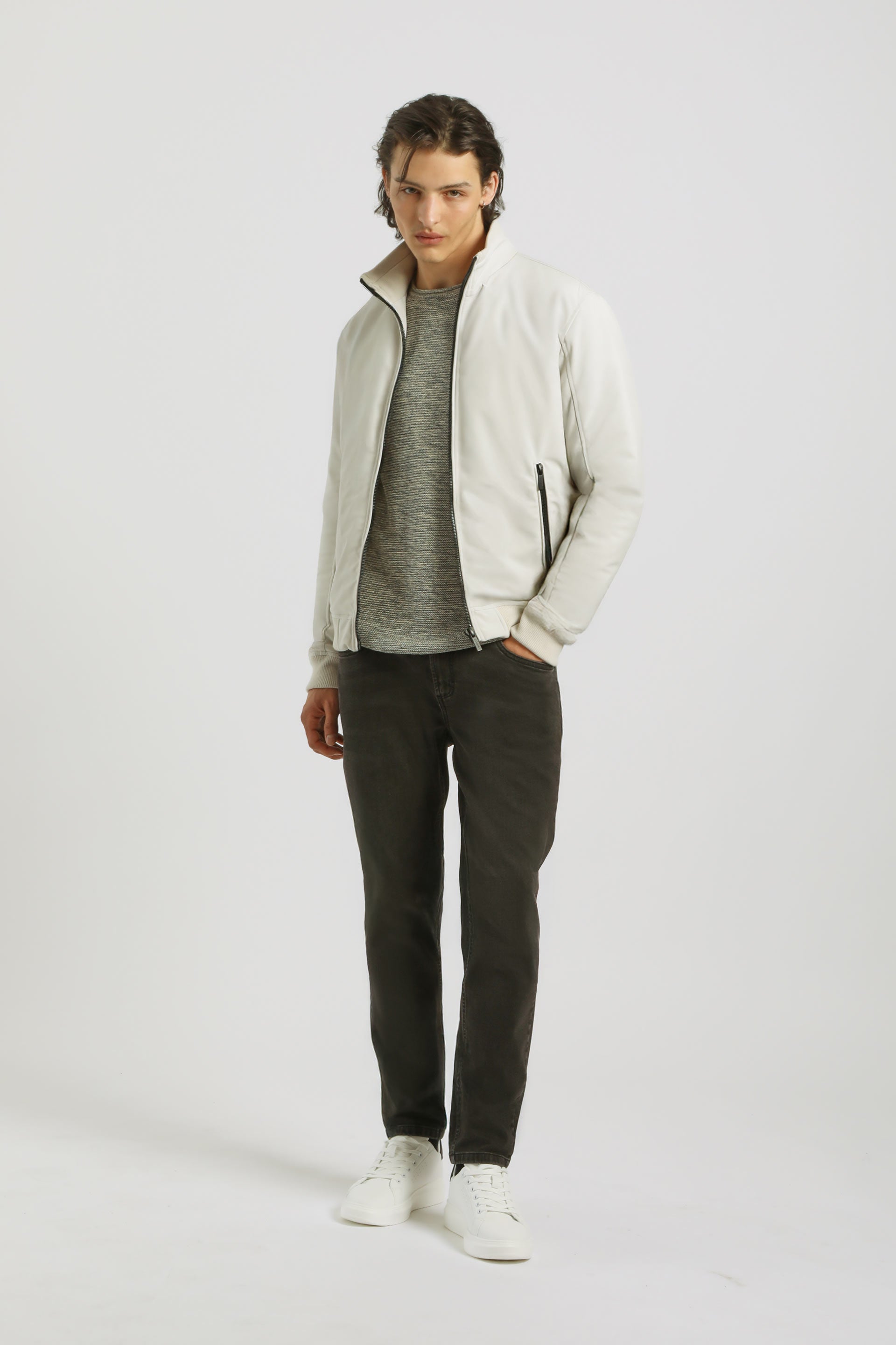 Bomber imbottito con collo lupetto|Colore:Ghiaccio
