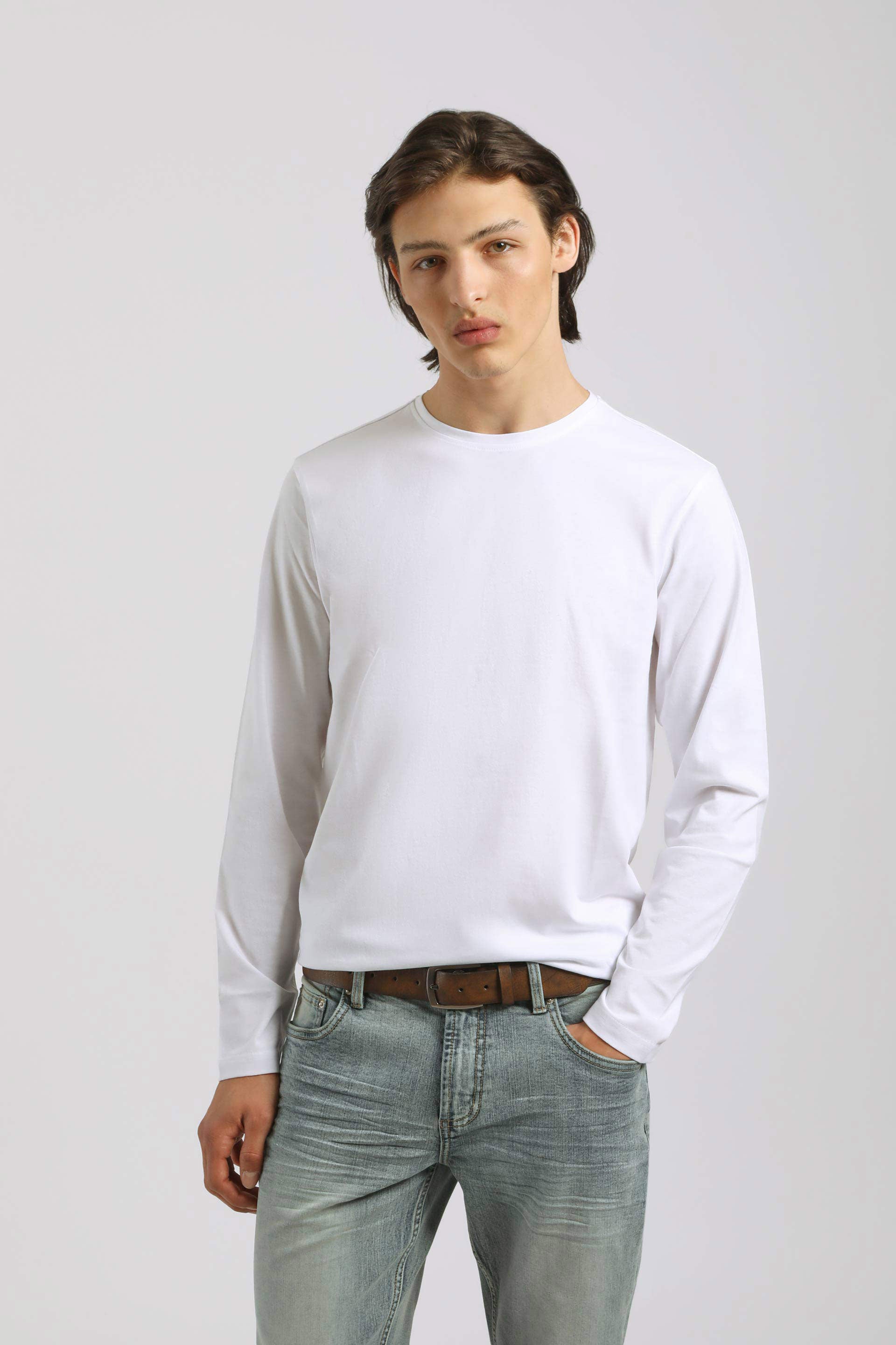 T-shirt manica lunga 100% cotone|Colore:Bianco