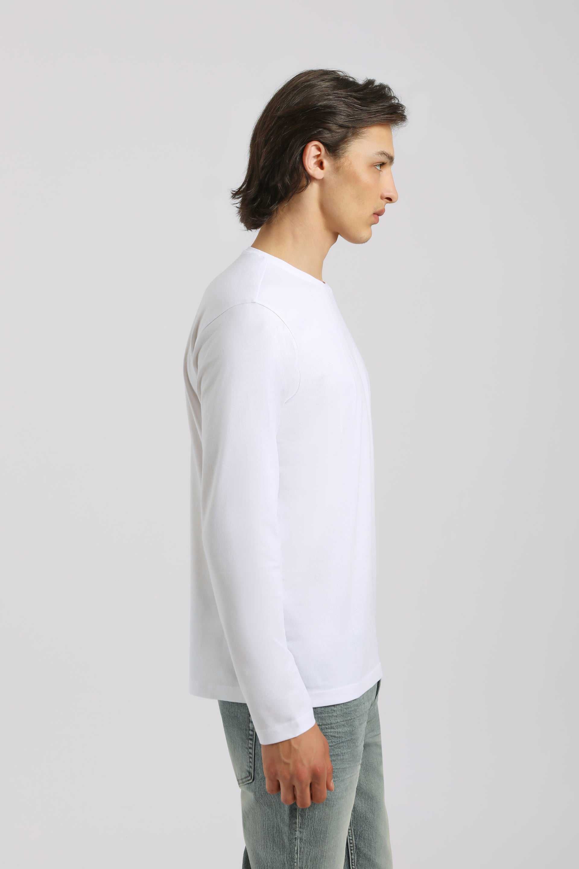 T-shirt manica lunga 100% cotone|Colore:Bianco