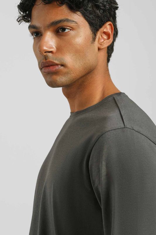 T-shirt manica lunga 100% cotone|Colore:Grigio scuro