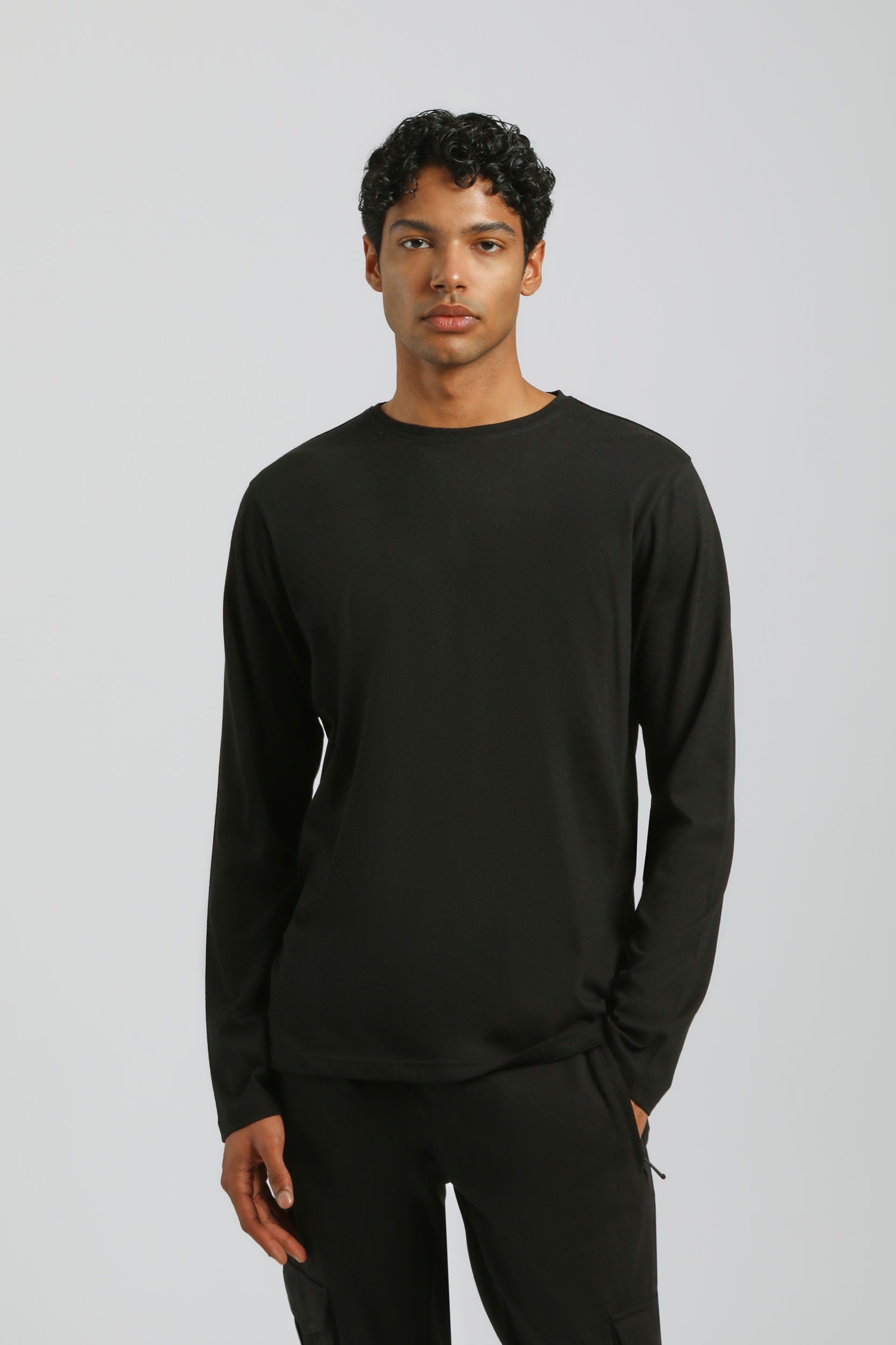 T-shirt manica lunga 100% cotone|Colore:Nero