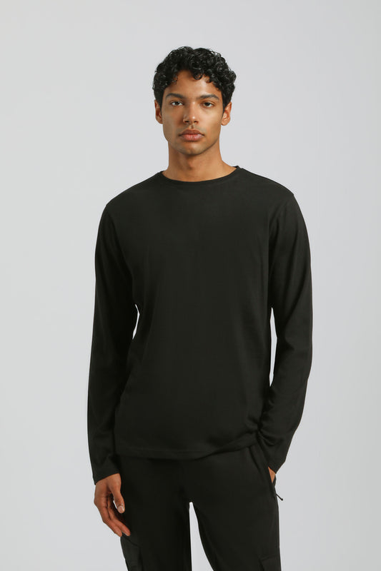 T-shirt manica lunga 100% cotone|Colore:Nero