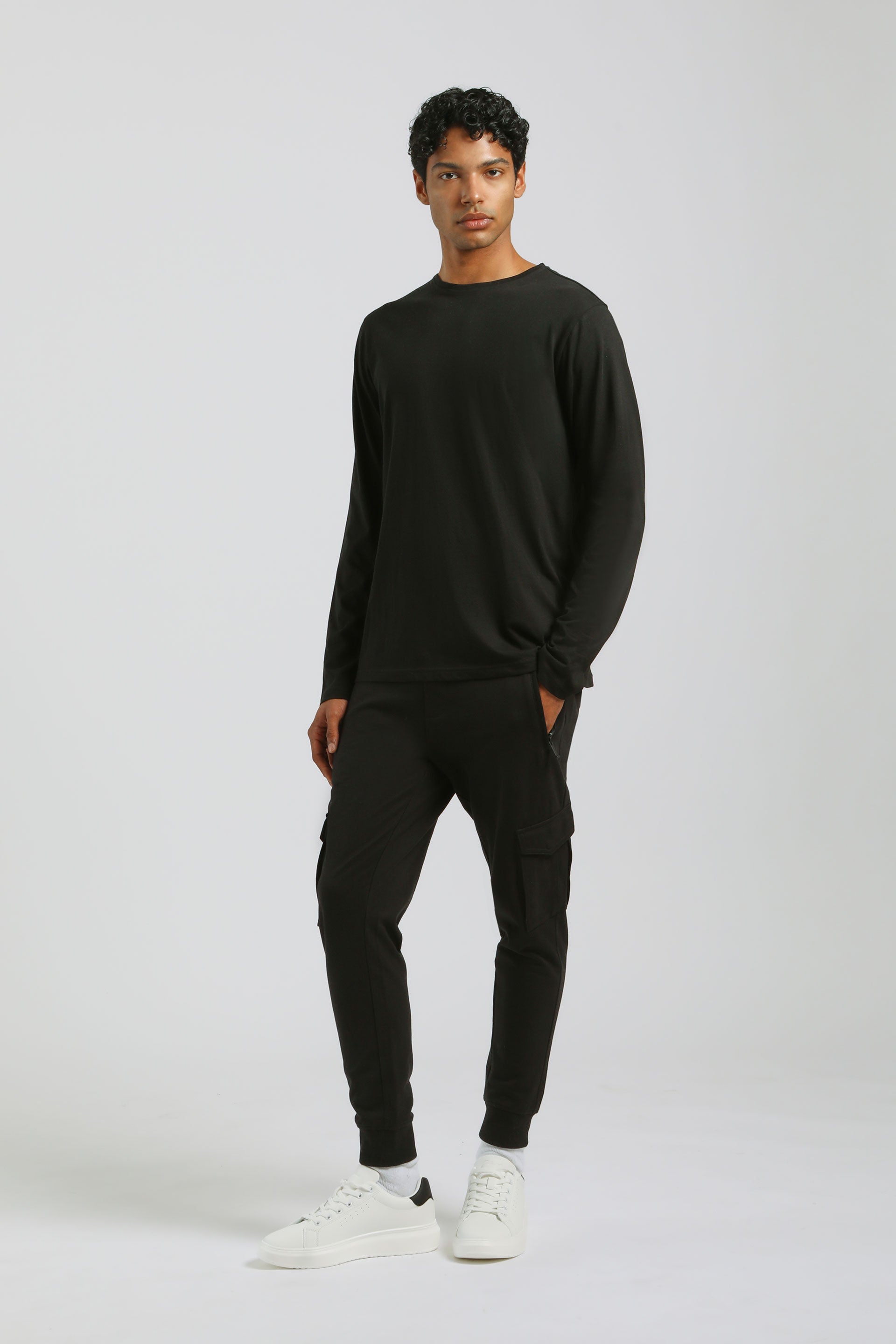 T-shirt manica lunga 100% cotone|Colore:Nero