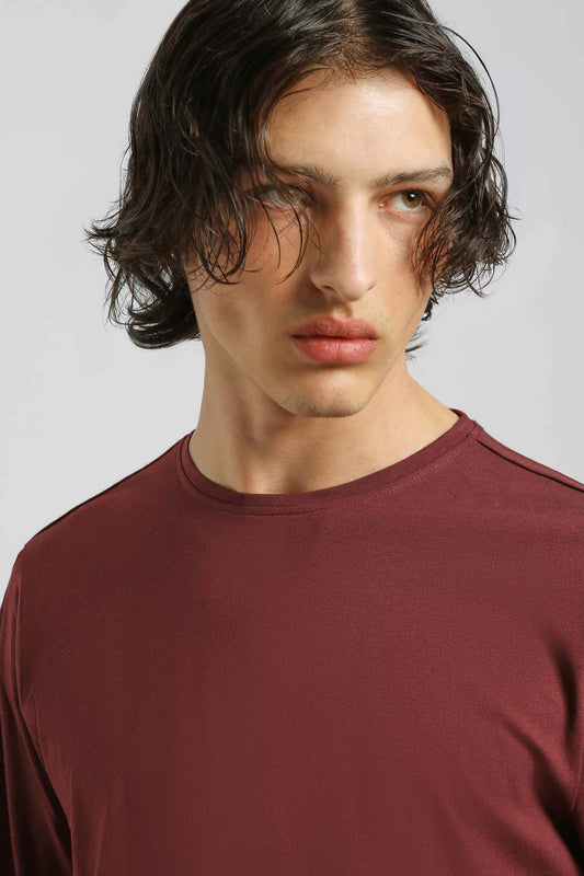 T-shirt manica lunga 100% cotone|Colore:Rubino