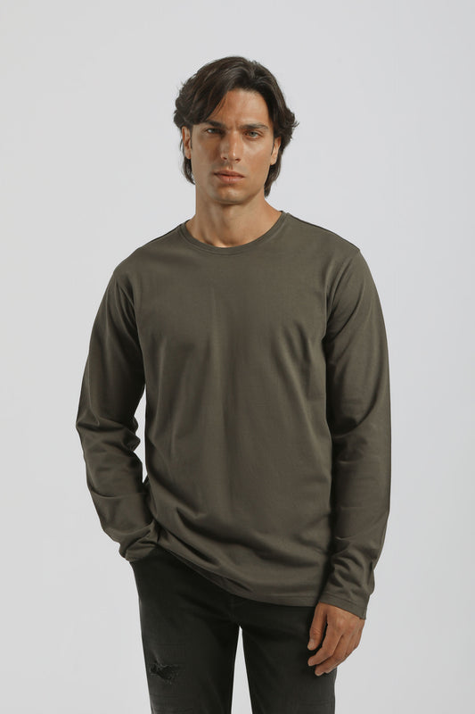 T-shirt manica lunga 100% cotone|Colore:Verde scuro