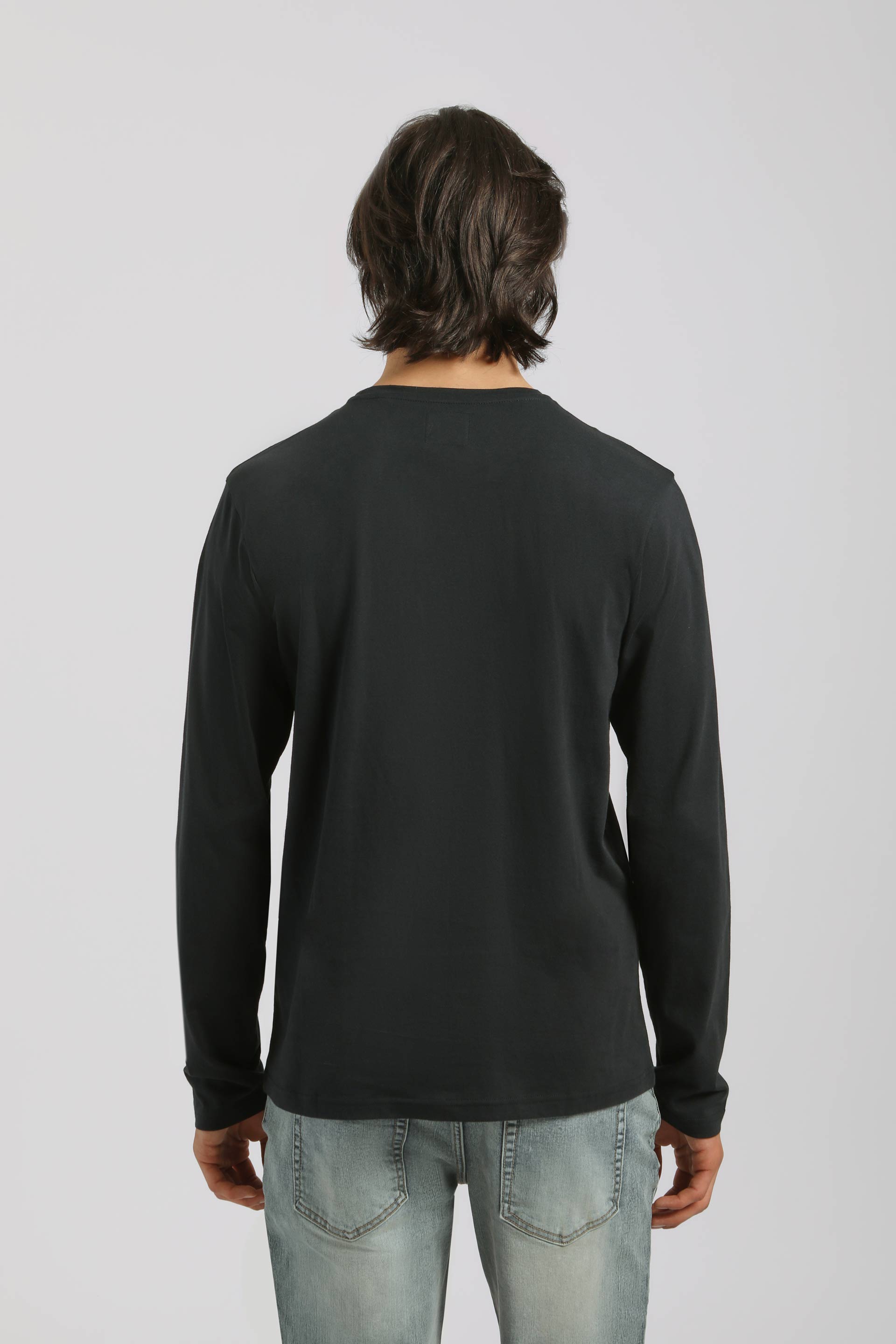 T-shirt manica lunga con stampa|Colore:Blu scuro