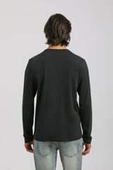 T-shirt manica lunga con stampa|Colore:Blu scuro