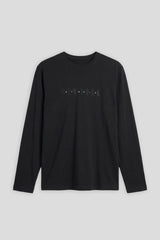 T-shirt manica lunga con stampa|Colore:Blu scuro