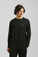 T-shirt manica lunga con stampa|Colore:Nero
