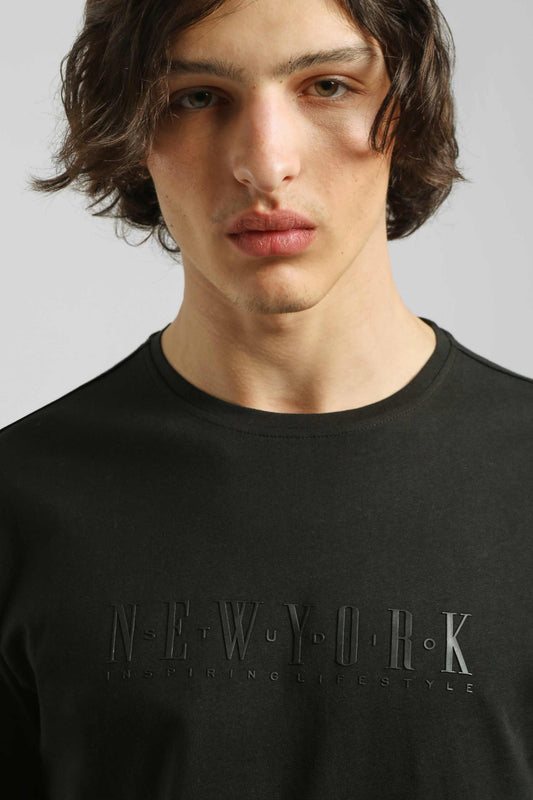 T-shirt manica lunga con stampa|Colore:Nero