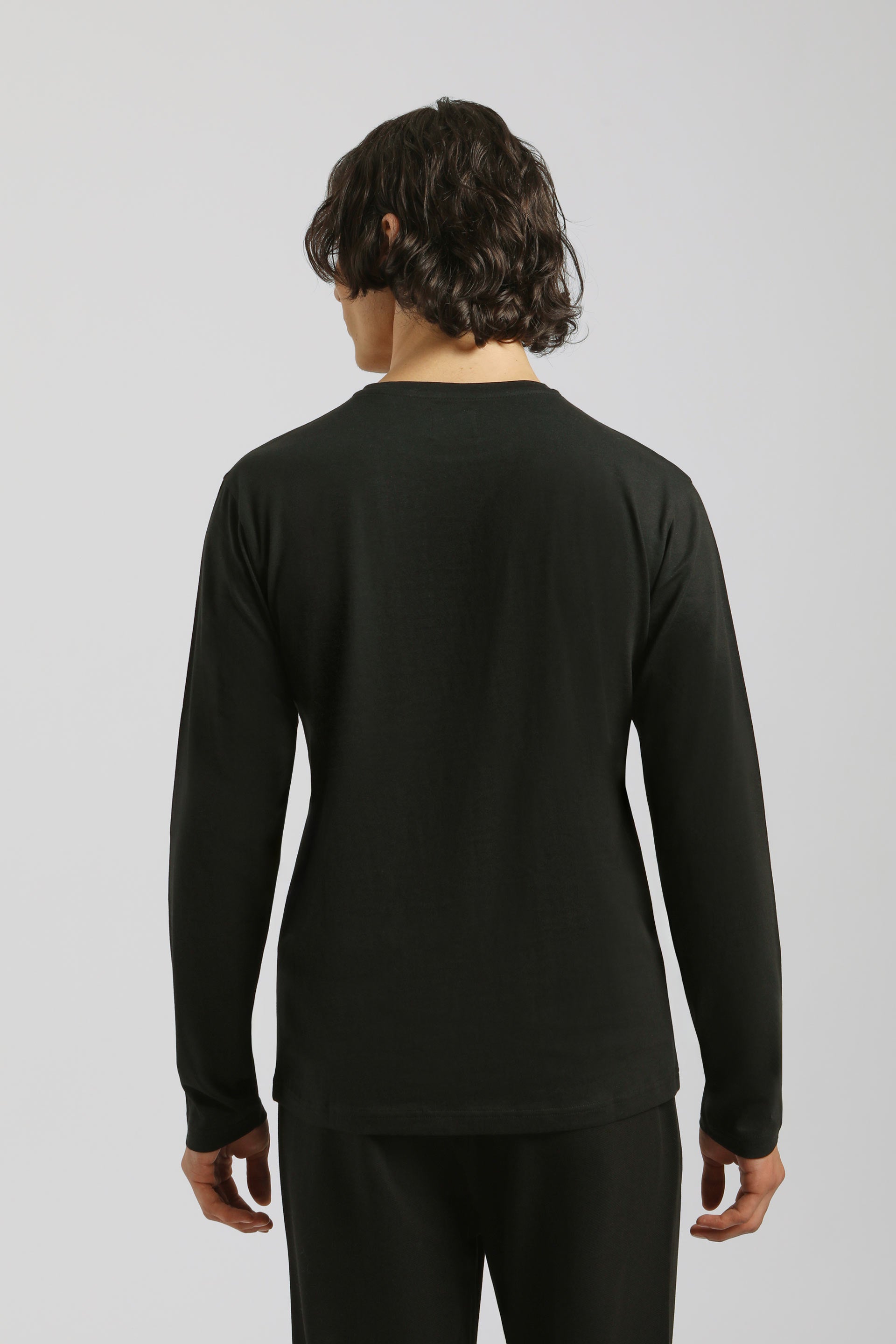 T-shirt manica lunga con stampa|Colore:Nero