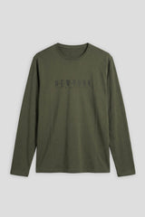 T-shirt manica lunga con stampa|Colore:Verde bosco