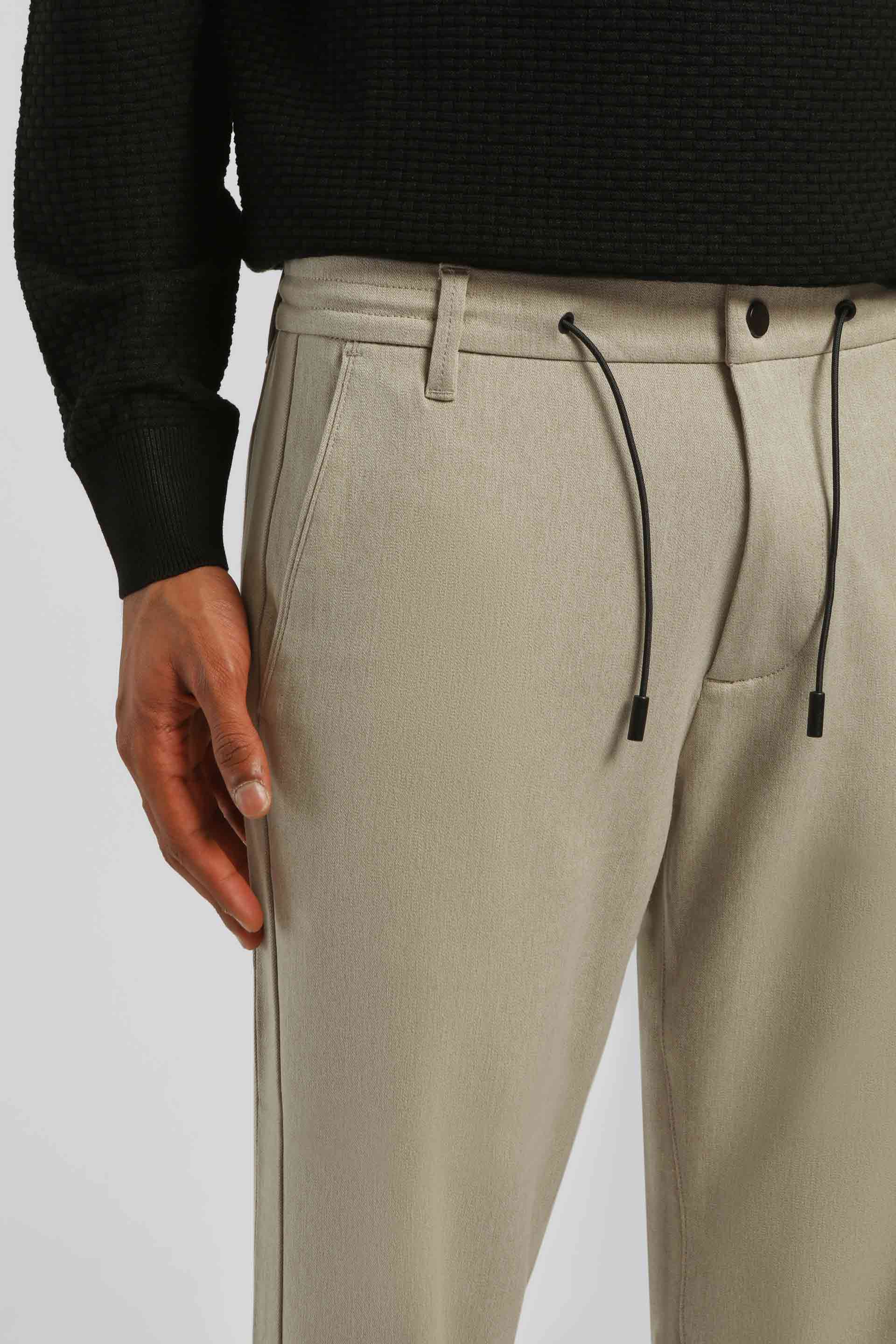 Pantaloni chino con laccetto|Colore:Beige
