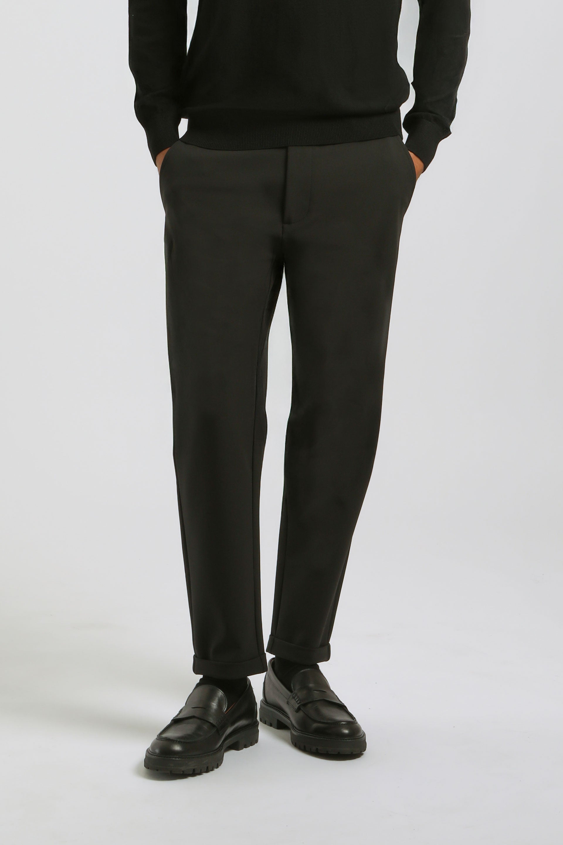 Pantaloni chino in nylon|Colore:Nero