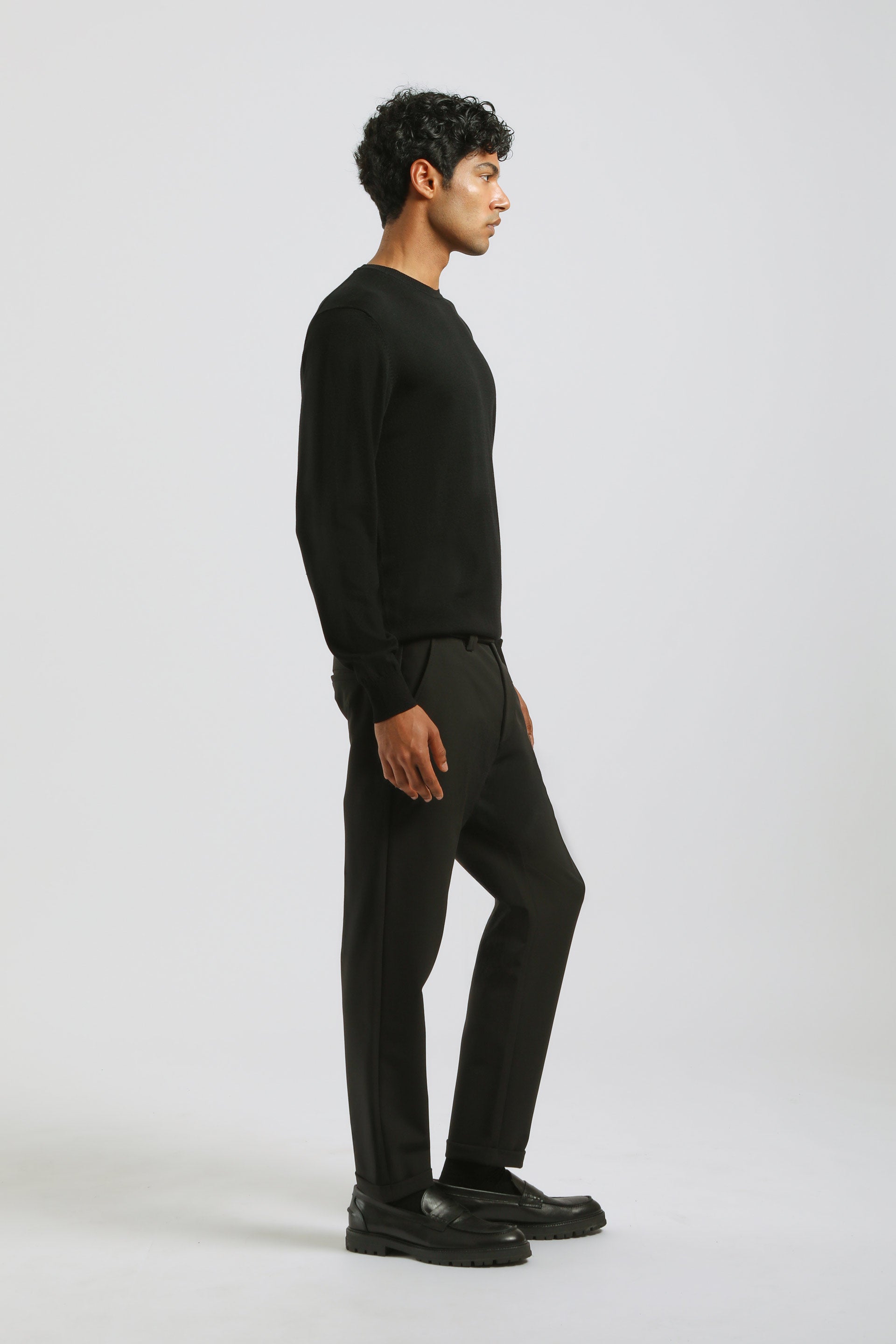 Pantaloni chino in nylon|Colore:Nero