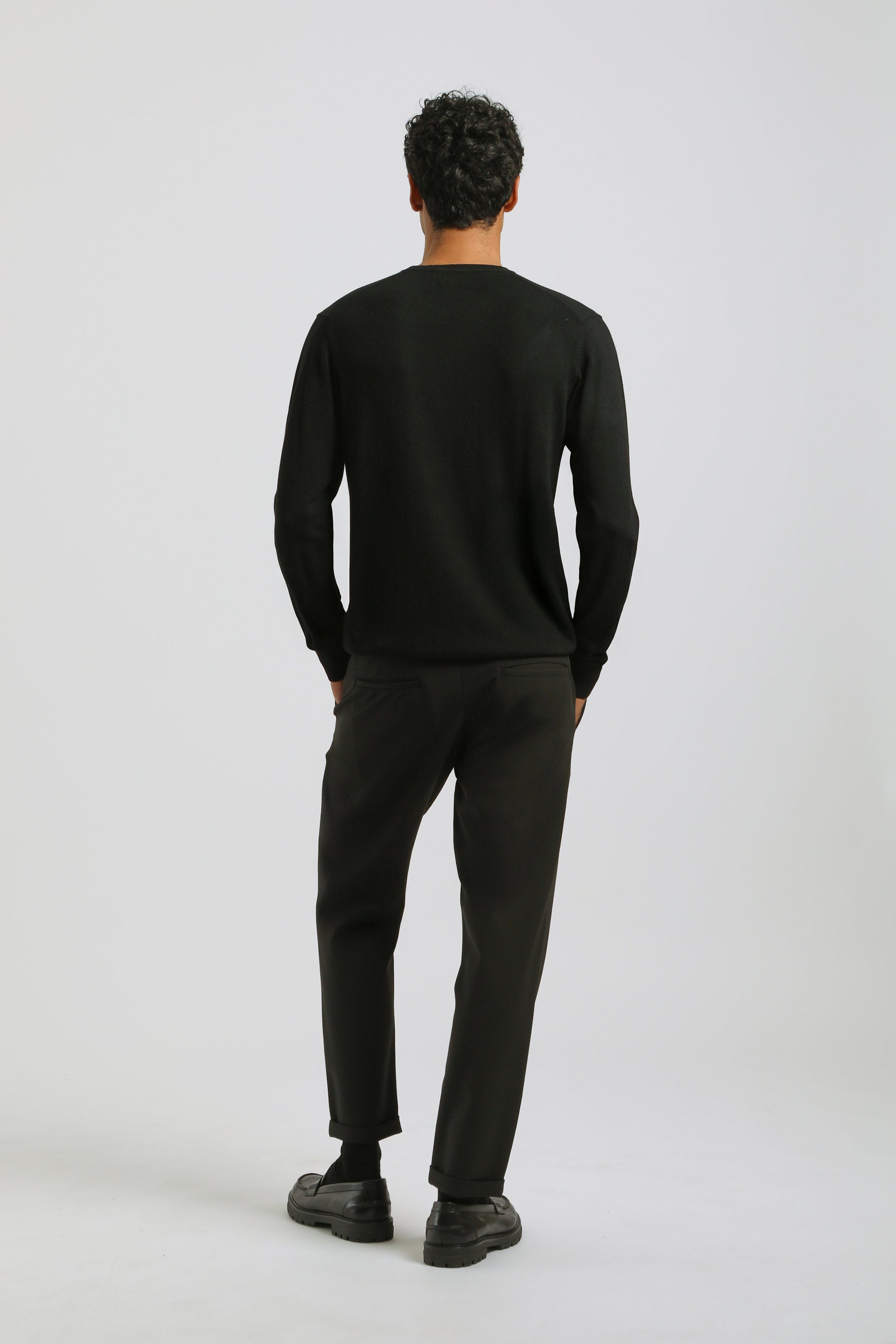 Pantaloni chino in nylon|Colore:Nero
