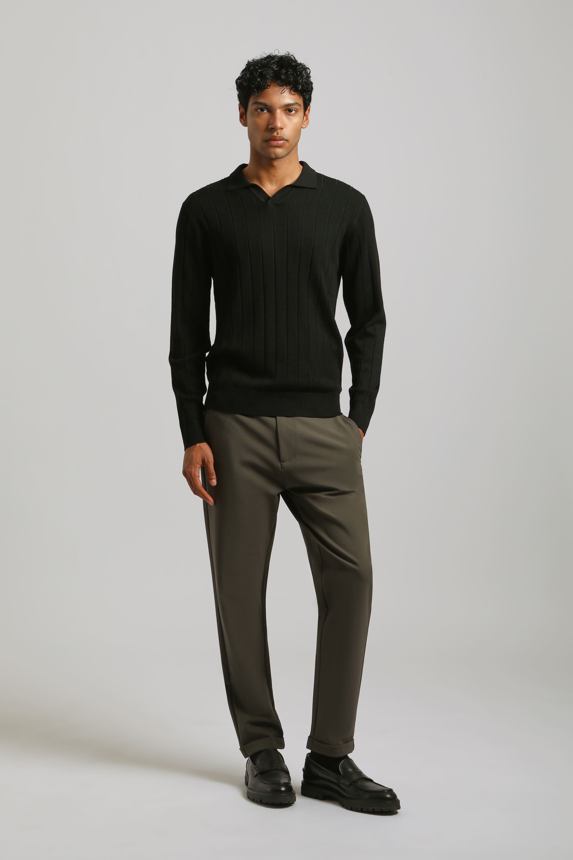Pantaloni chino in tessuto tecnico|Colore:Verde