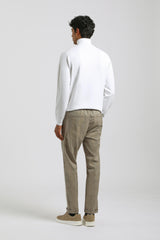 Pantaloni chino con fantasia a quadri|Colore:Sabbia
