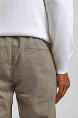 Pantaloni chino con fantasia a quadri|Colore:Sabbia