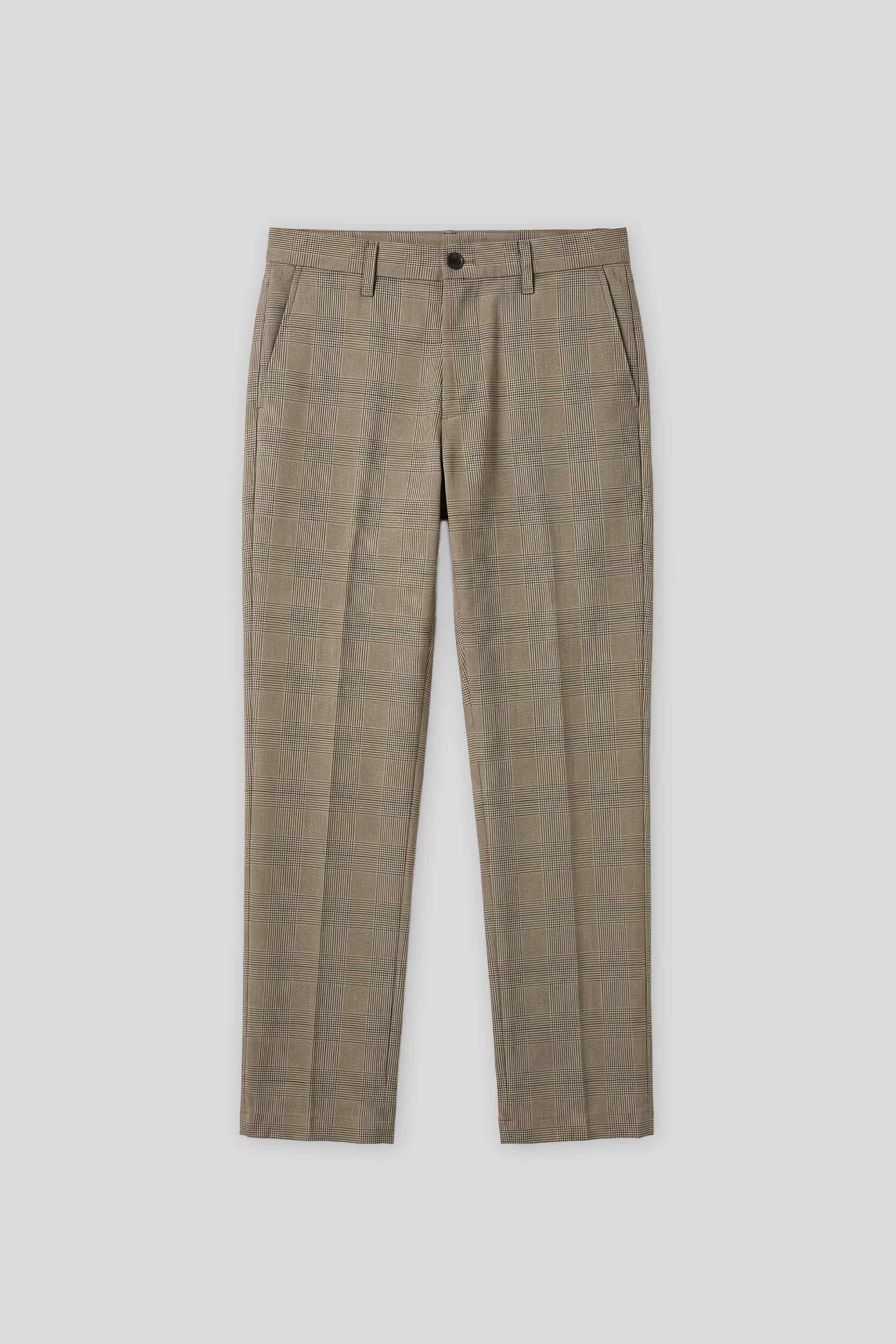 Pantaloni chino con fantasia a quadri|Colore:Sabbia