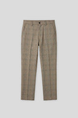 Pantaloni chino con fantasia a quadri|Colore:Sabbia