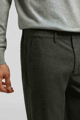 Pantaloni chino con fantasia a quadri|Colore:Grigio scuro