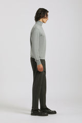 Pantaloni chino con fantasia a quadri|Colore:Grigio scuro
