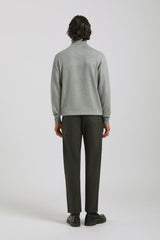 Pantaloni chino con fantasia a quadri|Colore:Grigio scuro