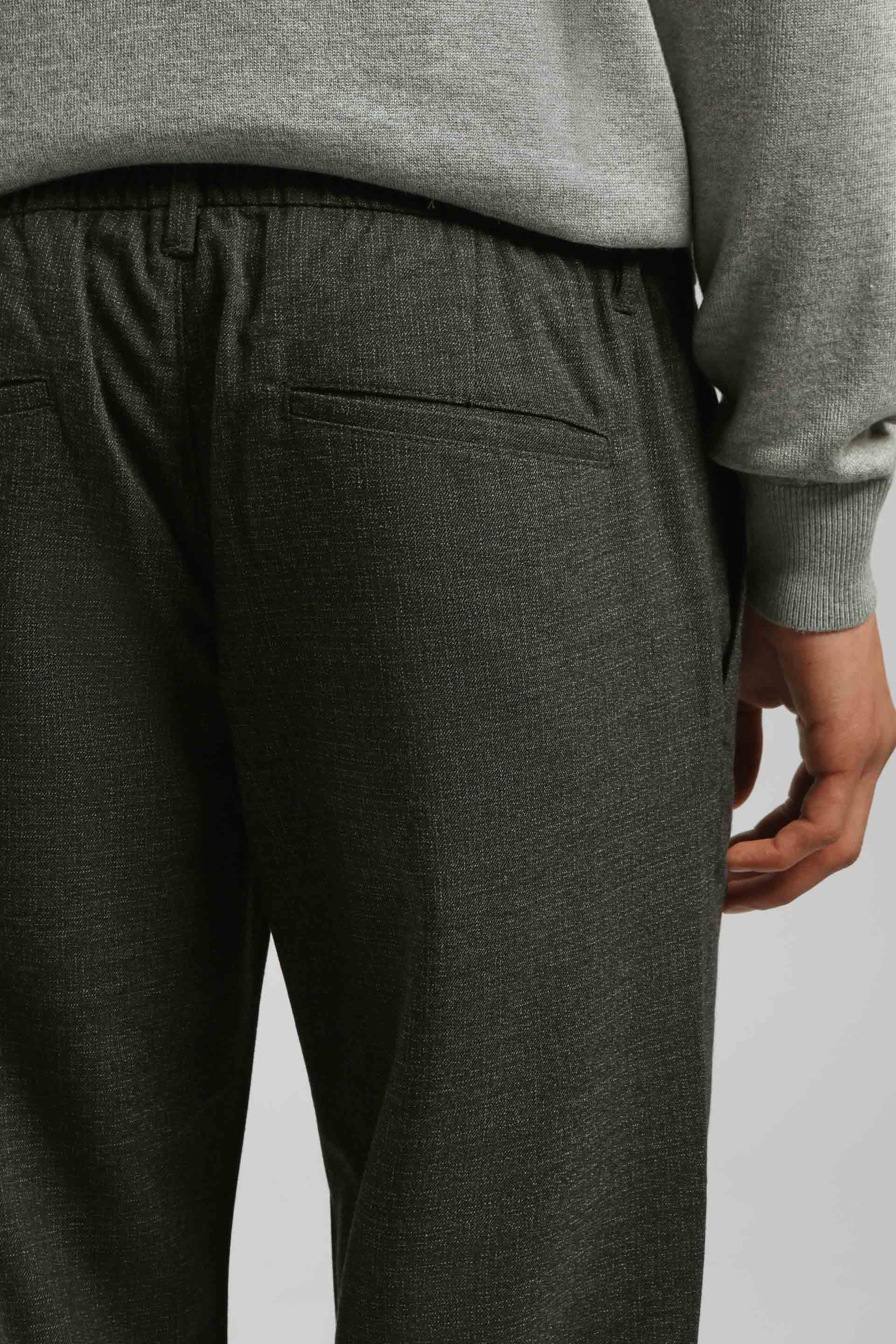 Pantaloni chino con fantasia a quadri|Colore:Grigio scuro