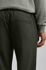 Pantaloni chino con fantasia a quadri|Colore:Grigio scuro