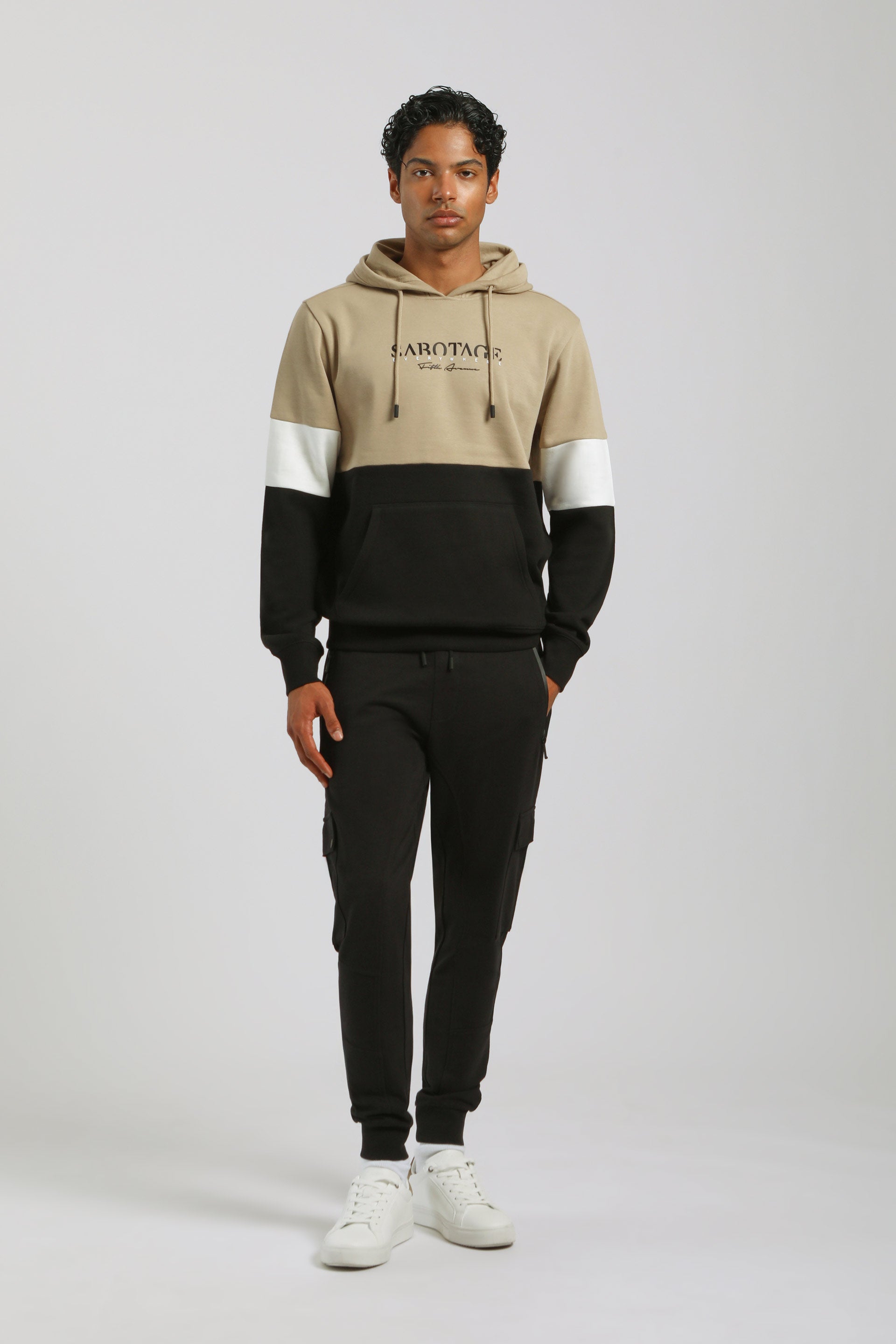 Jogger cargo in felpa|Colore:Nero