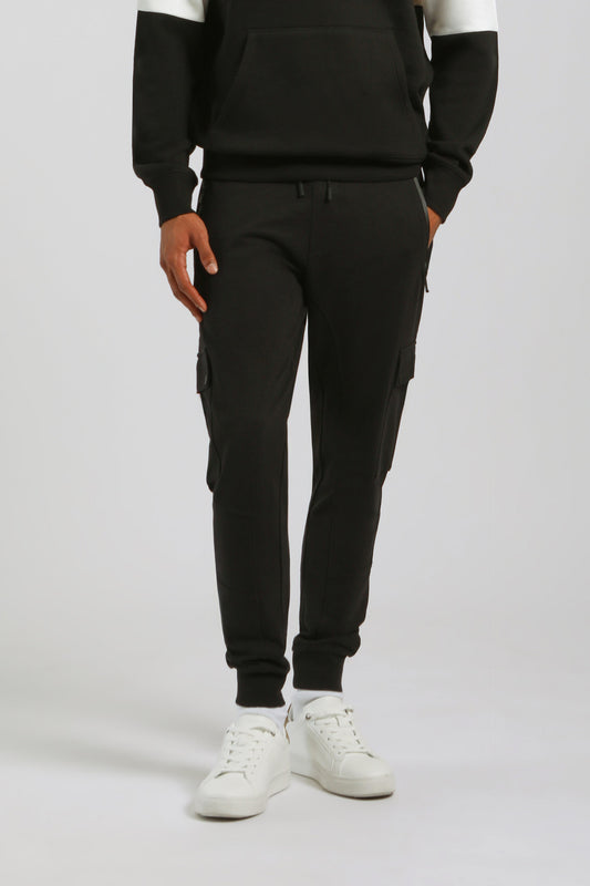 Jogger cargo in felpa|Colore:Nero