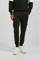 Jogger cargo in felpa|Colore:Nero