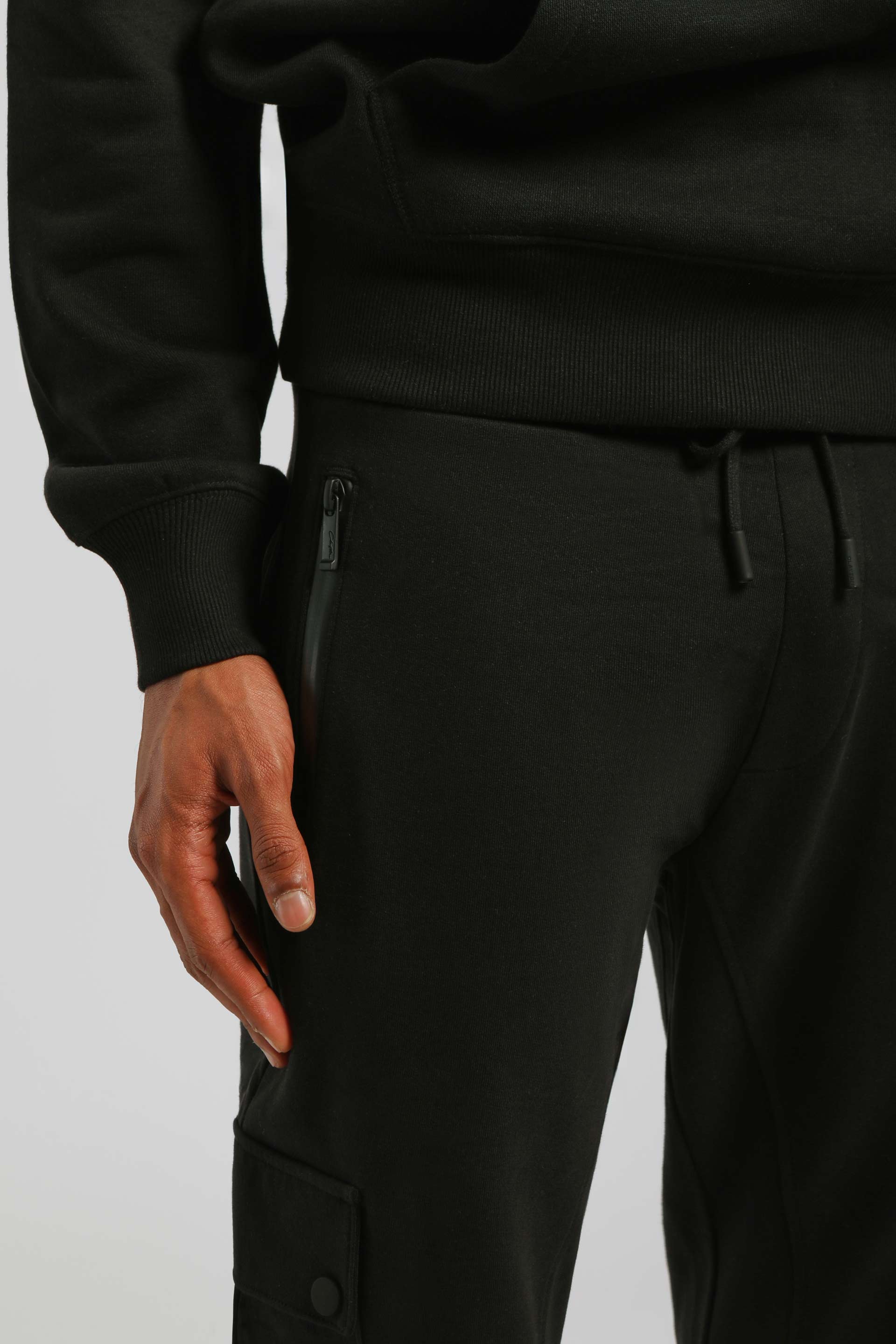 Jogger cargo in felpa|Colore:Nero