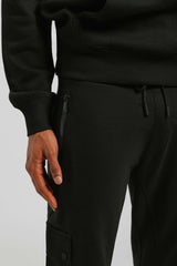 Jogger cargo in felpa|Colore:Nero
