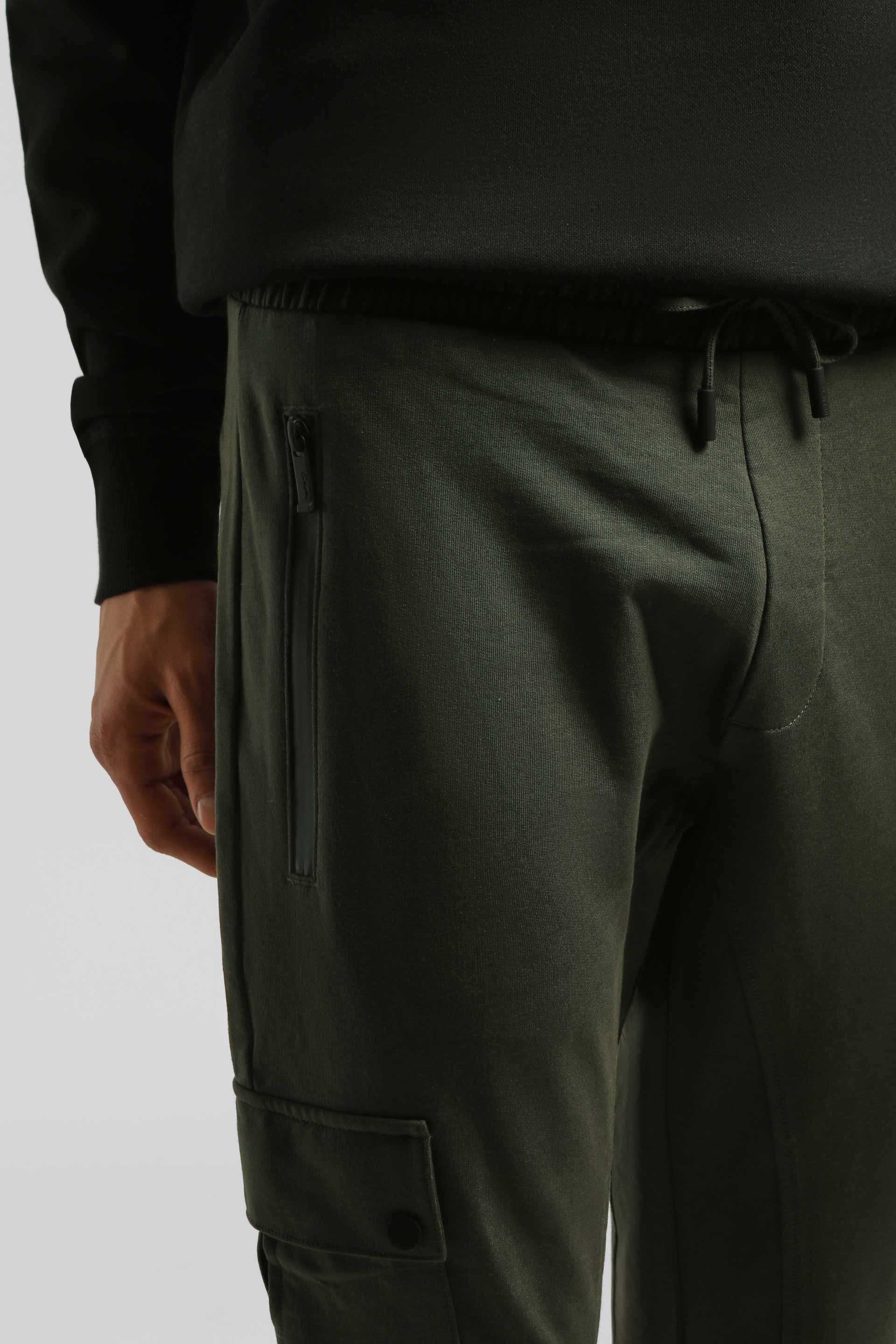 Jogger cargo in felpa|Colore:Verde scuro