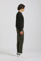 Jogger cargo in felpa|Colore:Verde scuro