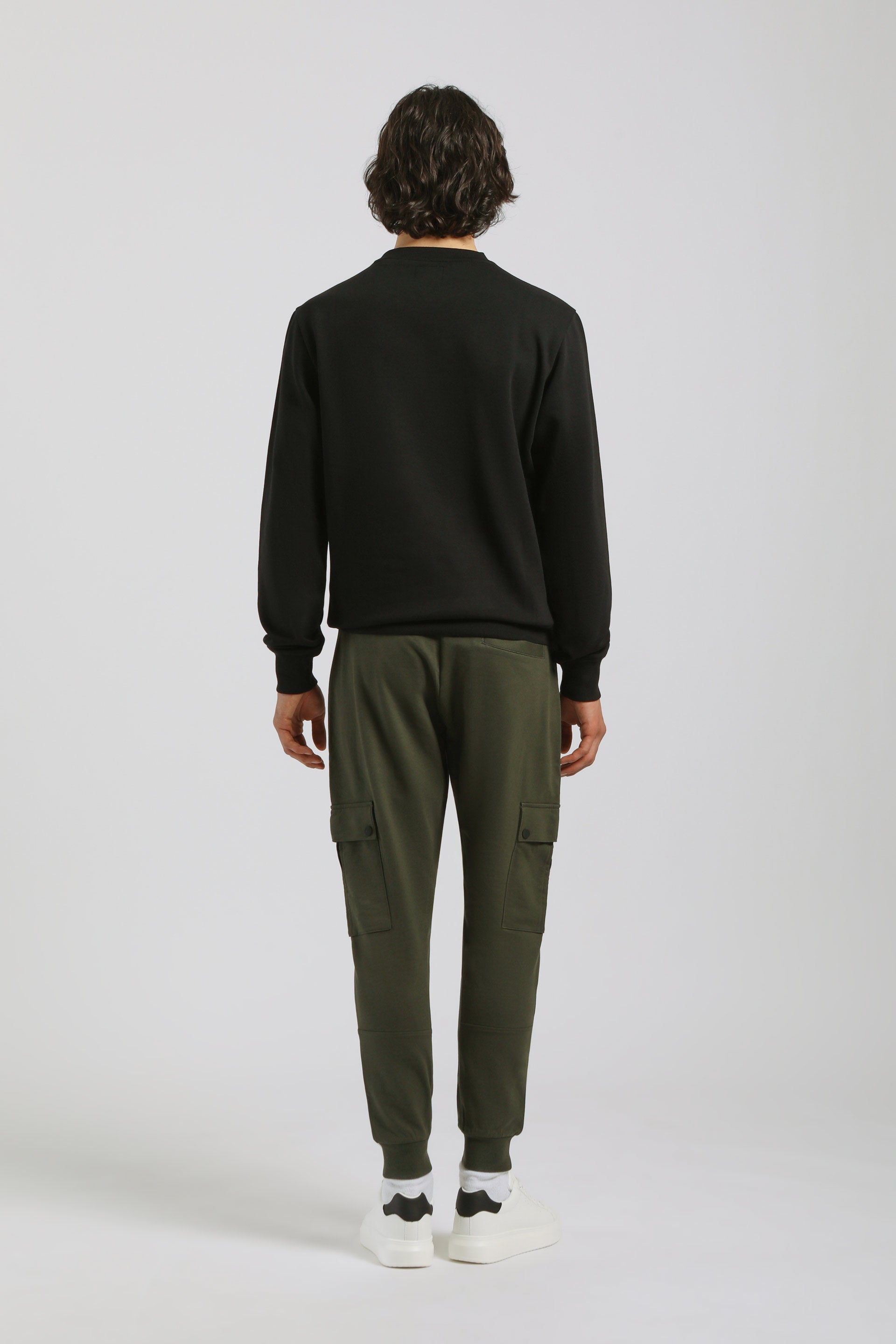 Jogger cargo in felpa|Colore:Verde scuro