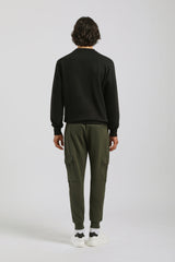 Jogger cargo in felpa|Colore:Verde scuro
