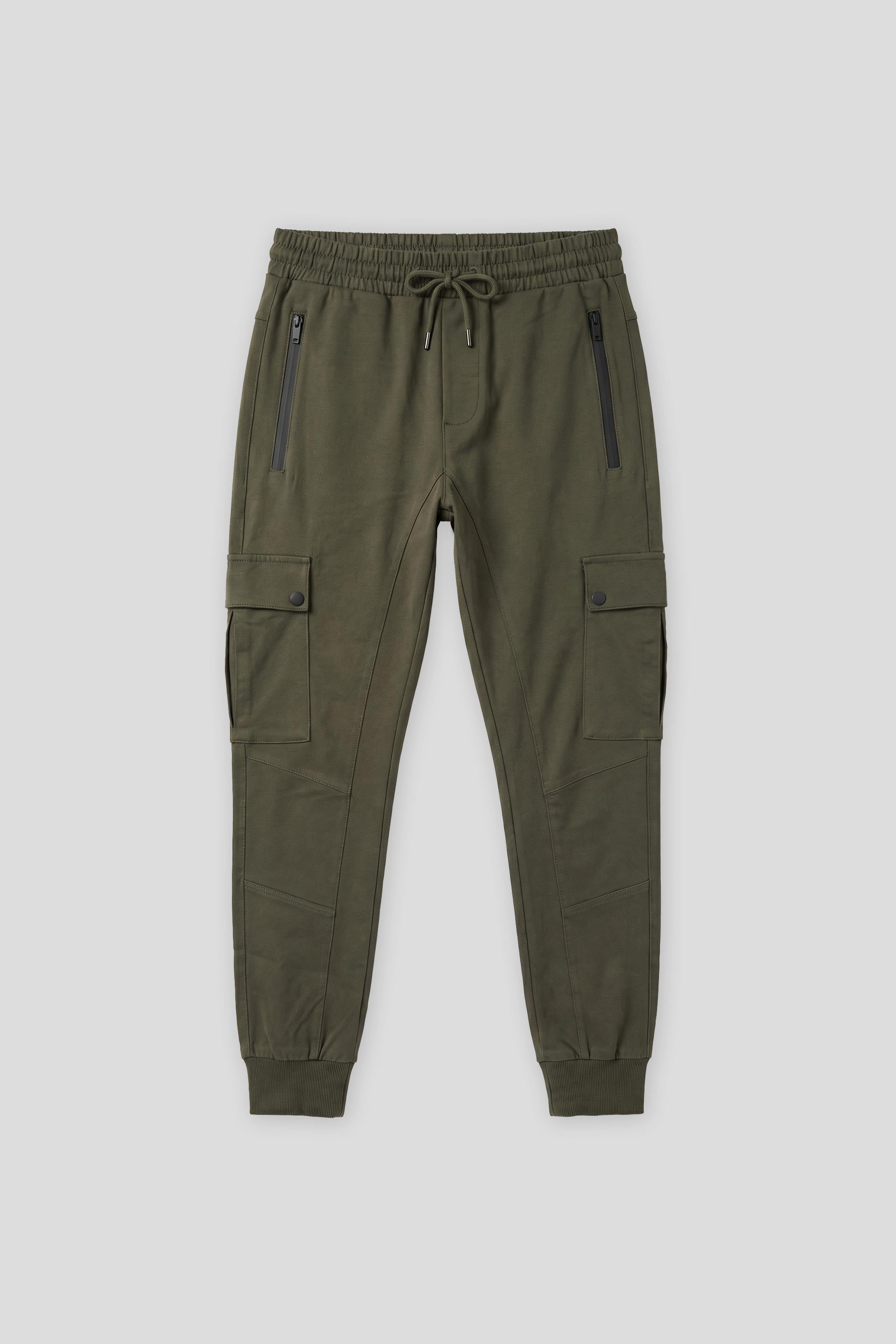Jogger cargo in felpa|Colore:Verde scuro