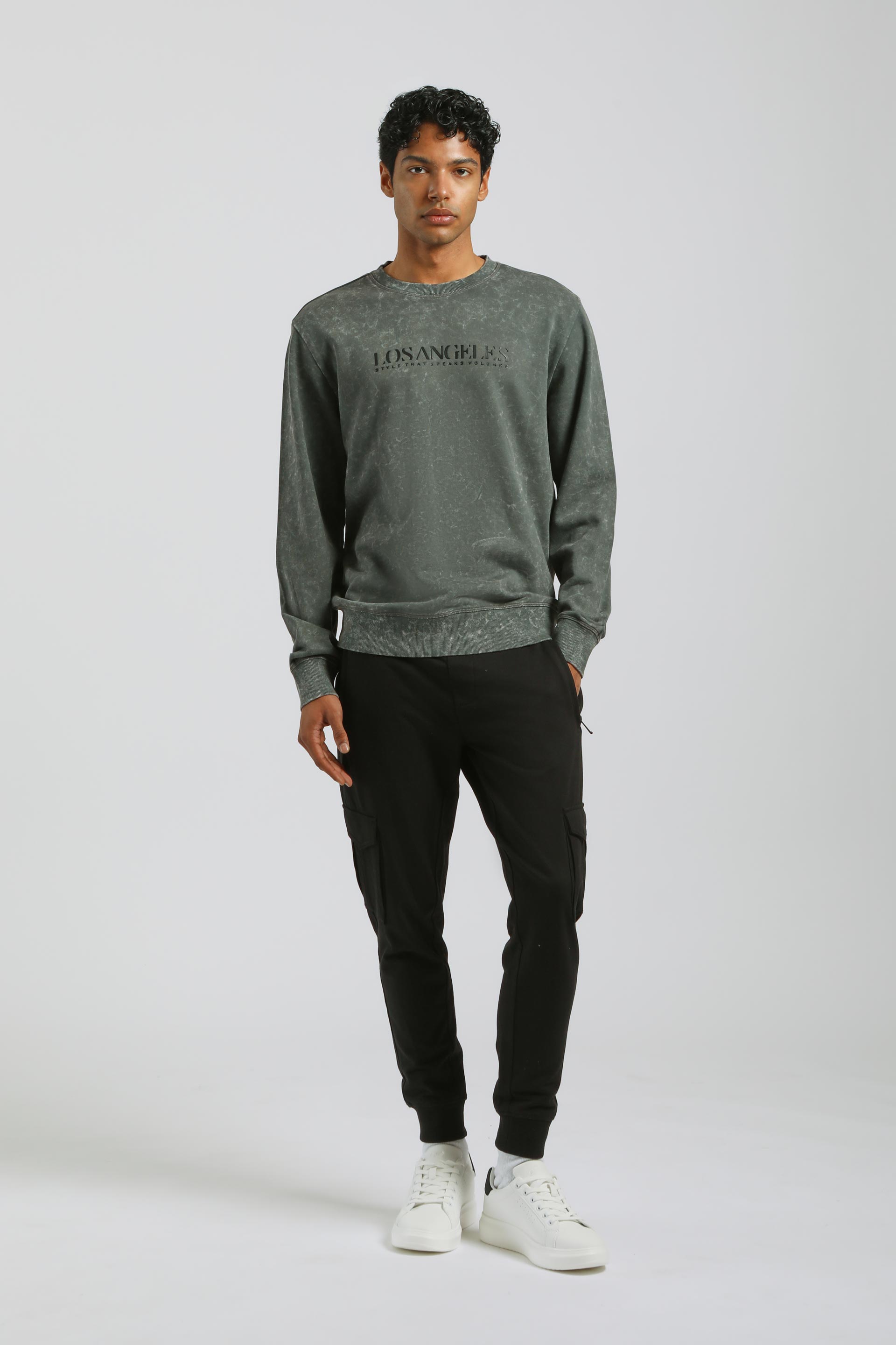 Jogger cargo in felpa|Colore:Nero
