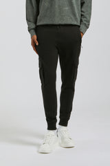 Jogger cargo in felpa|Colore:Nero