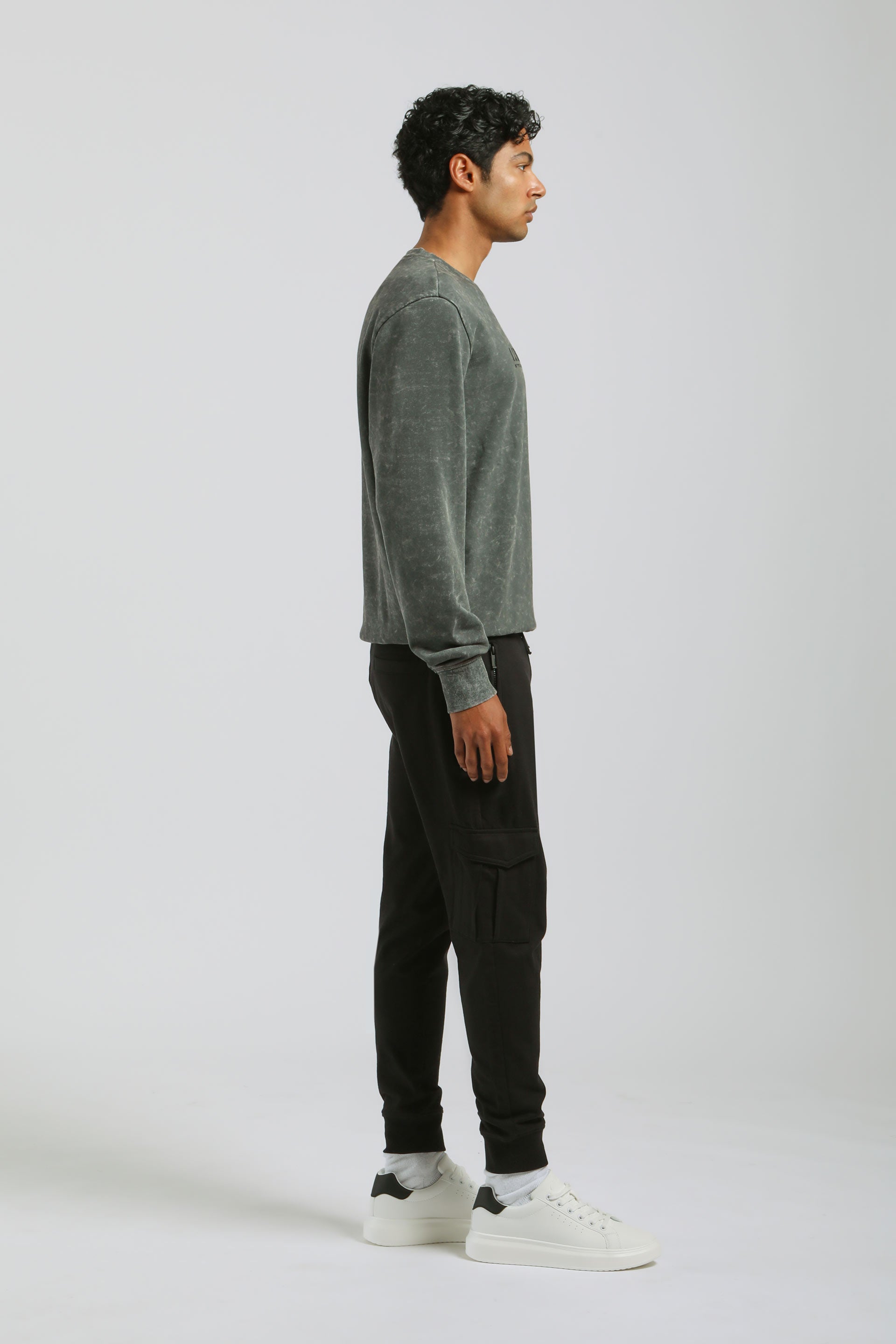 Jogger cargo in felpa|Colore:Nero