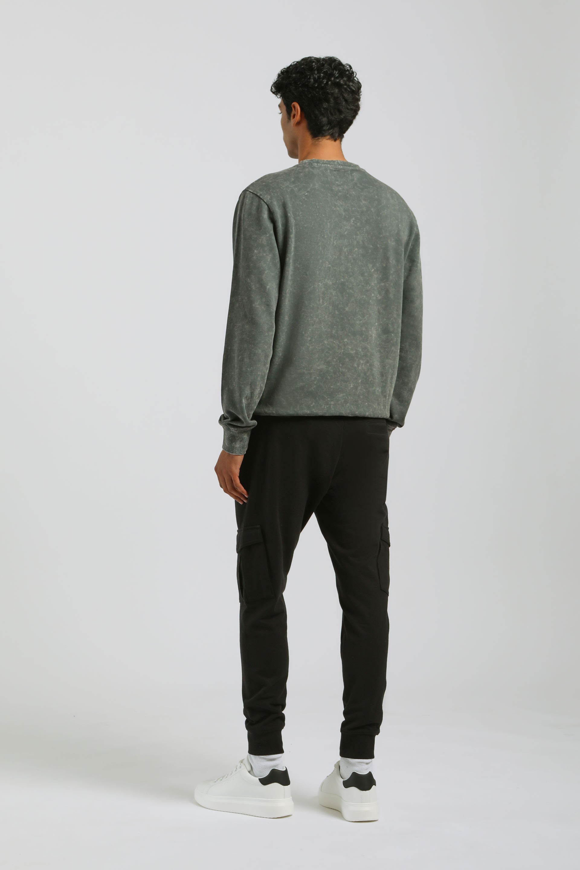 Jogger cargo in felpa|Colore:Nero