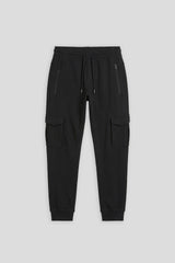 Jogger cargo in felpa|Colore:Nero