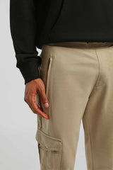 Jogger cargo in felpa|Colore:Sabbia