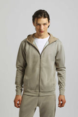 Felpa zip con cappuccio|Colore:Cammello
